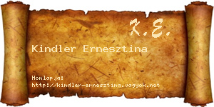 Kindler Ernesztina névjegykártya